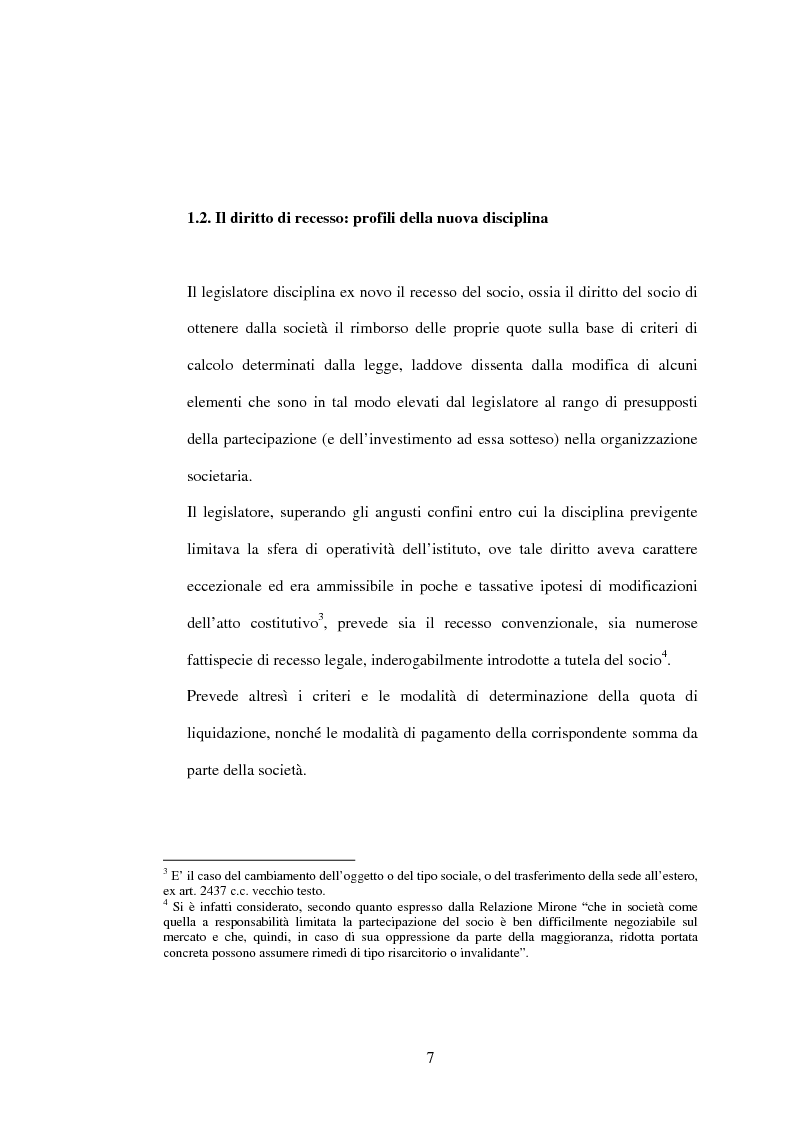 Anteprima della tesi: Il recesso dalla Srl, Pagina 7