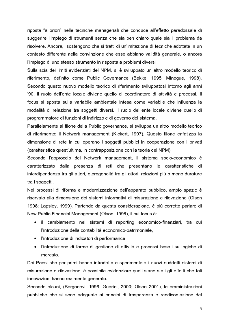 Anteprima della tesi: Determinanti nei processi di innovazione contabile negli enti locali, Pagina 5
