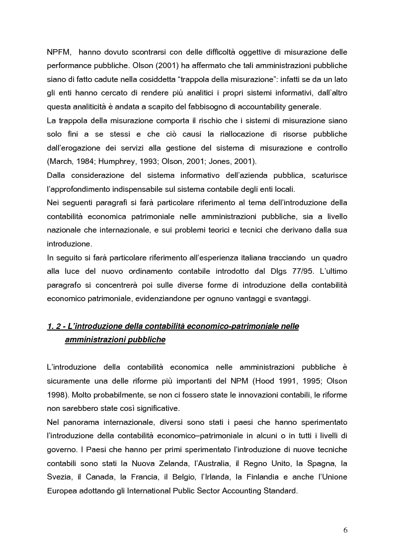 Anteprima della tesi: Determinanti nei processi di innovazione contabile negli enti locali, Pagina 6