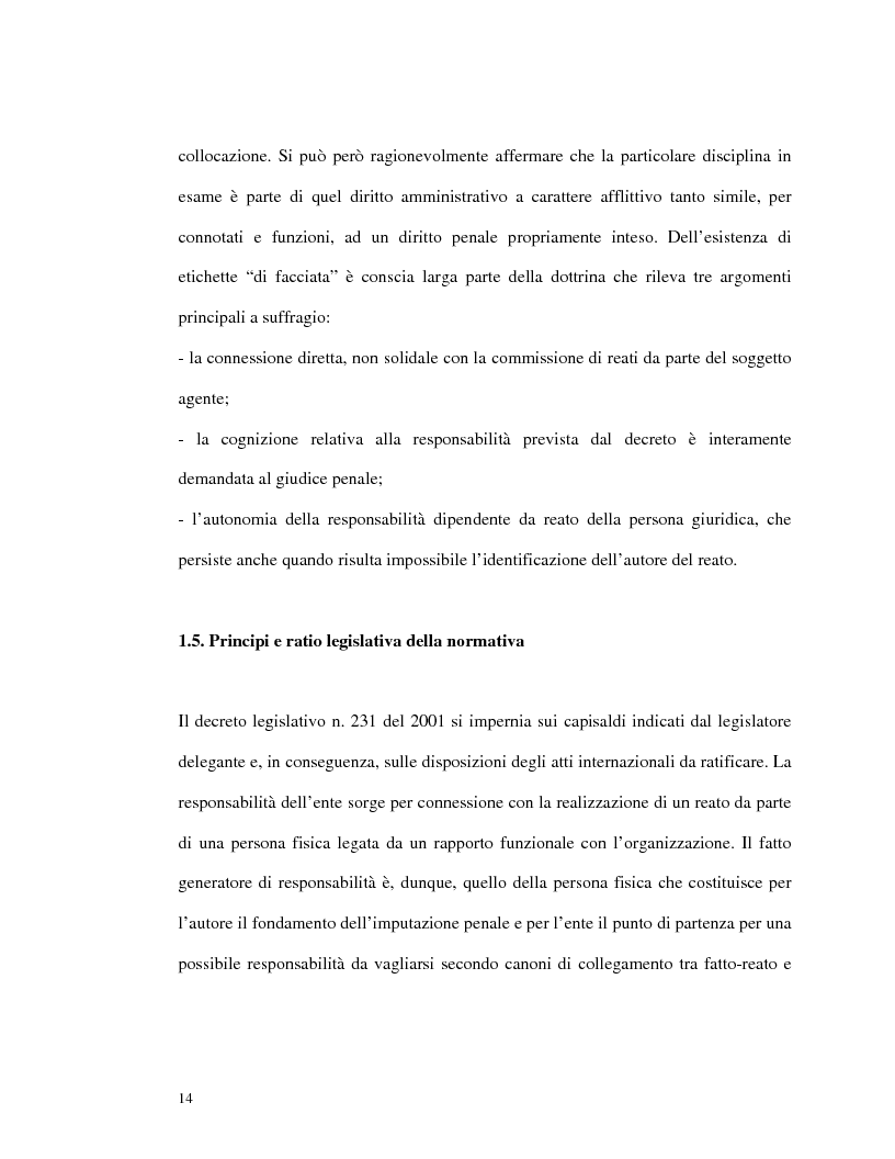 Anteprima della tesi: La responsabilità amministrativa degli enti dipendente da reato: il modello organizzativo, di gestione e di controllo, Pagina 11