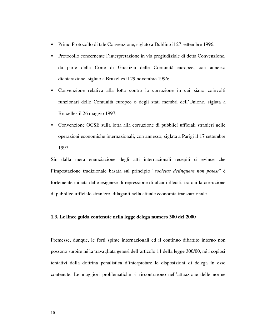 Anteprima della tesi: La responsabilità amministrativa degli enti dipendente da reato: il modello organizzativo, di gestione e di controllo, Pagina 7
