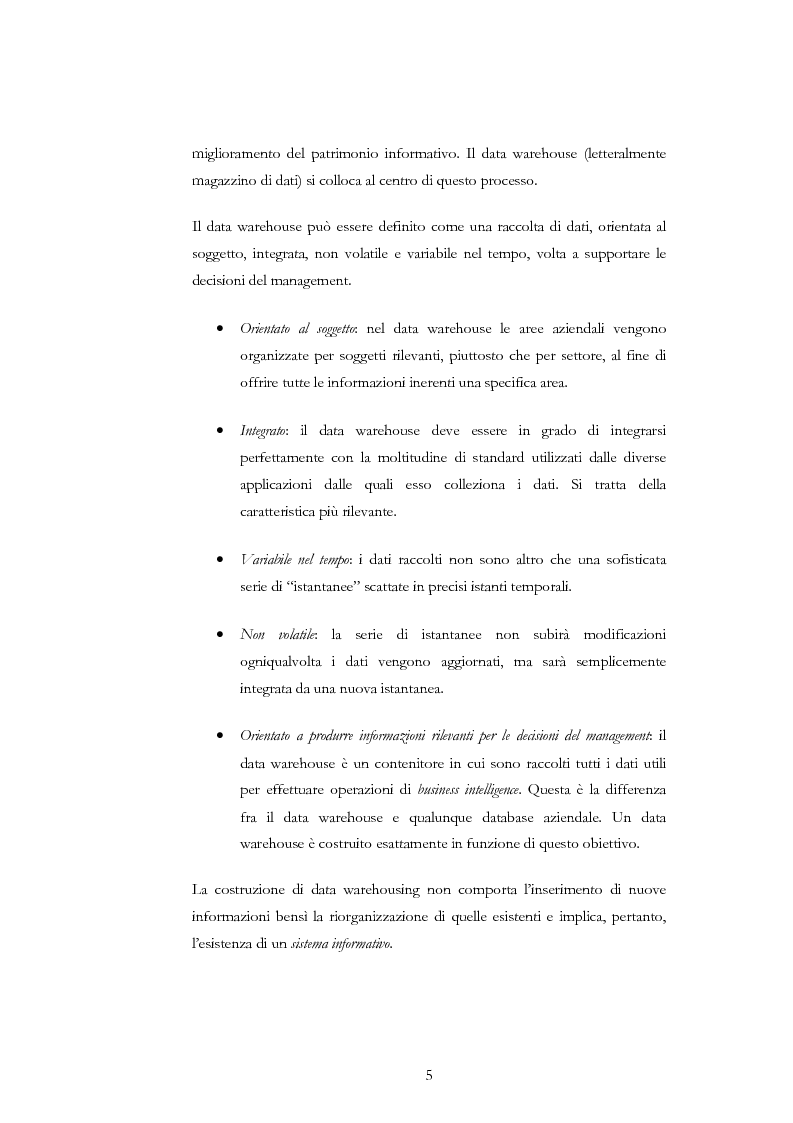 Anteprima della tesi: Progettazione di un Data Warehouse per il supporto all'analisi, Pagina 2