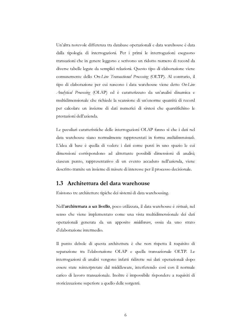Anteprima della tesi: Progettazione di un Data Warehouse per il supporto all'analisi, Pagina 3