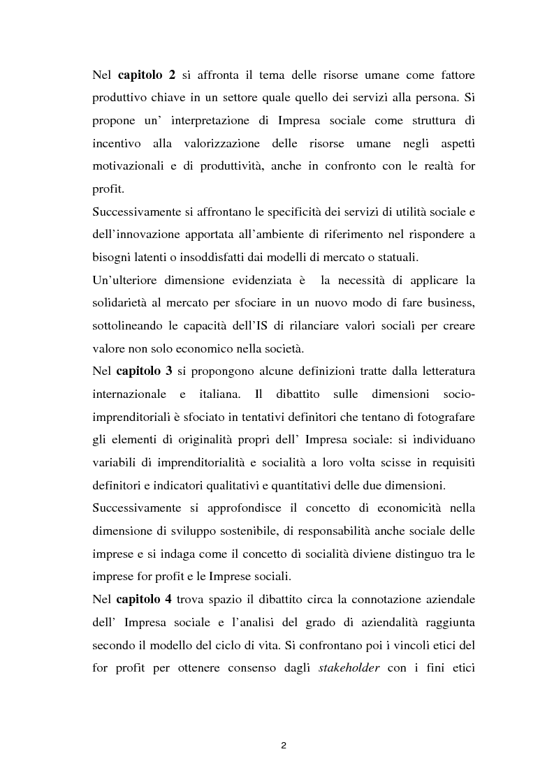 Anteprima della tesi: Alla ricerca dell'Impresa sociale, Pagina 2