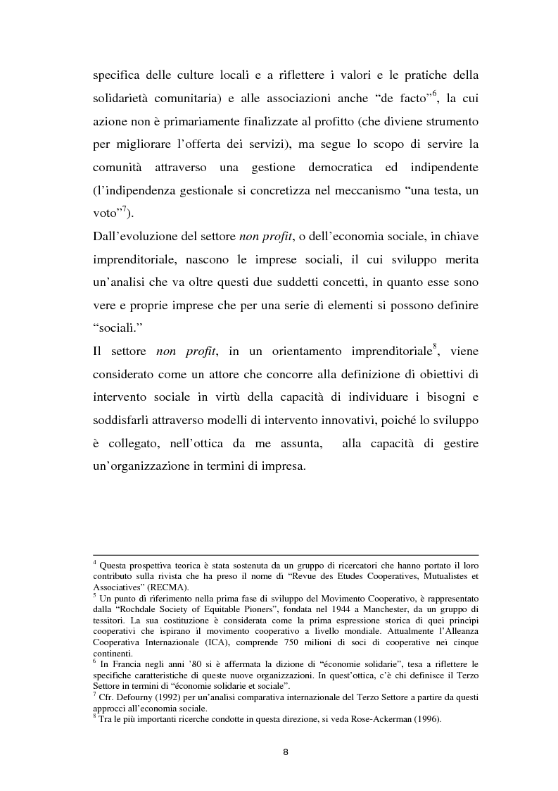 Anteprima della tesi: Alla ricerca dell'Impresa sociale, Pagina 8