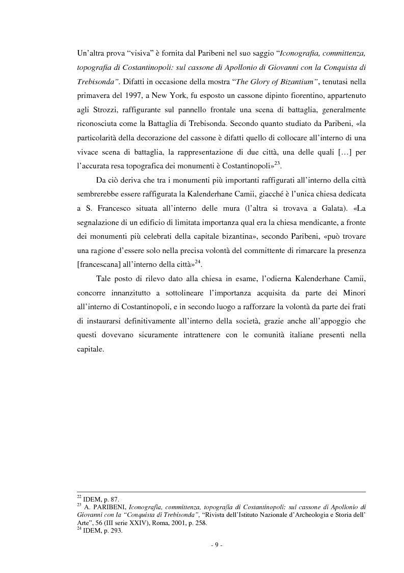 Anteprima della tesi: Il ciclo di affreschi con le storie di San Francesco d'Assisi alla Kalenderhane Camii in Istanbul, Pagina 6