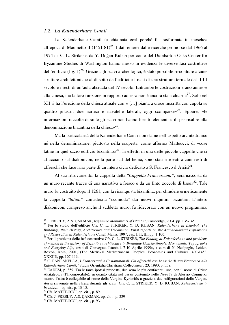 Anteprima della tesi: Il ciclo di affreschi con le storie di San Francesco d'Assisi alla Kalenderhane Camii in Istanbul, Pagina 7