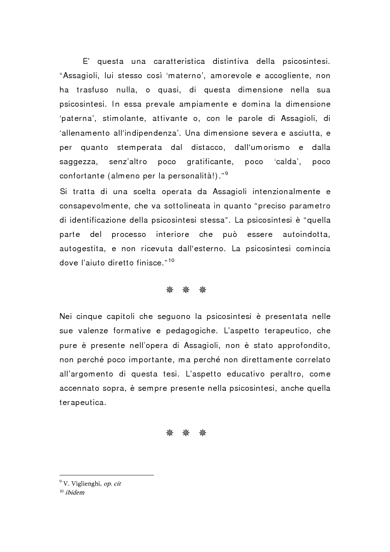 Anteprima della tesi: Oltre il viola. La psicosintesi, strumento pedagogico del nostro tempo, Pagina 4