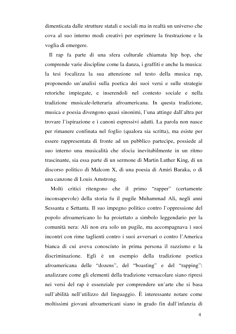 Anteprima della tesi: ''Blood of a Slave, Heart of a King'': la rilevanza poetica della rap music nel contesto americano contemporaneo, Pagina 2