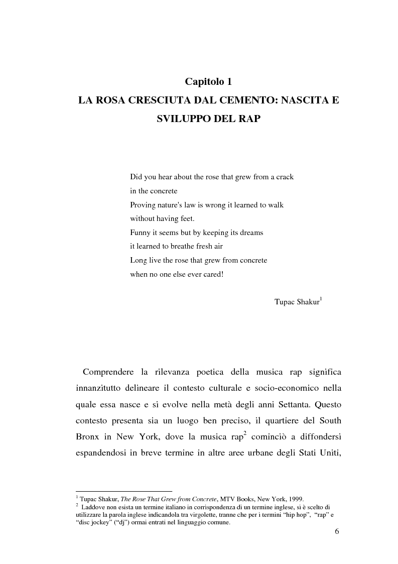 Anteprima della tesi: ''Blood of a Slave, Heart of a King'': la rilevanza poetica della rap music nel contesto americano contemporaneo, Pagina 4