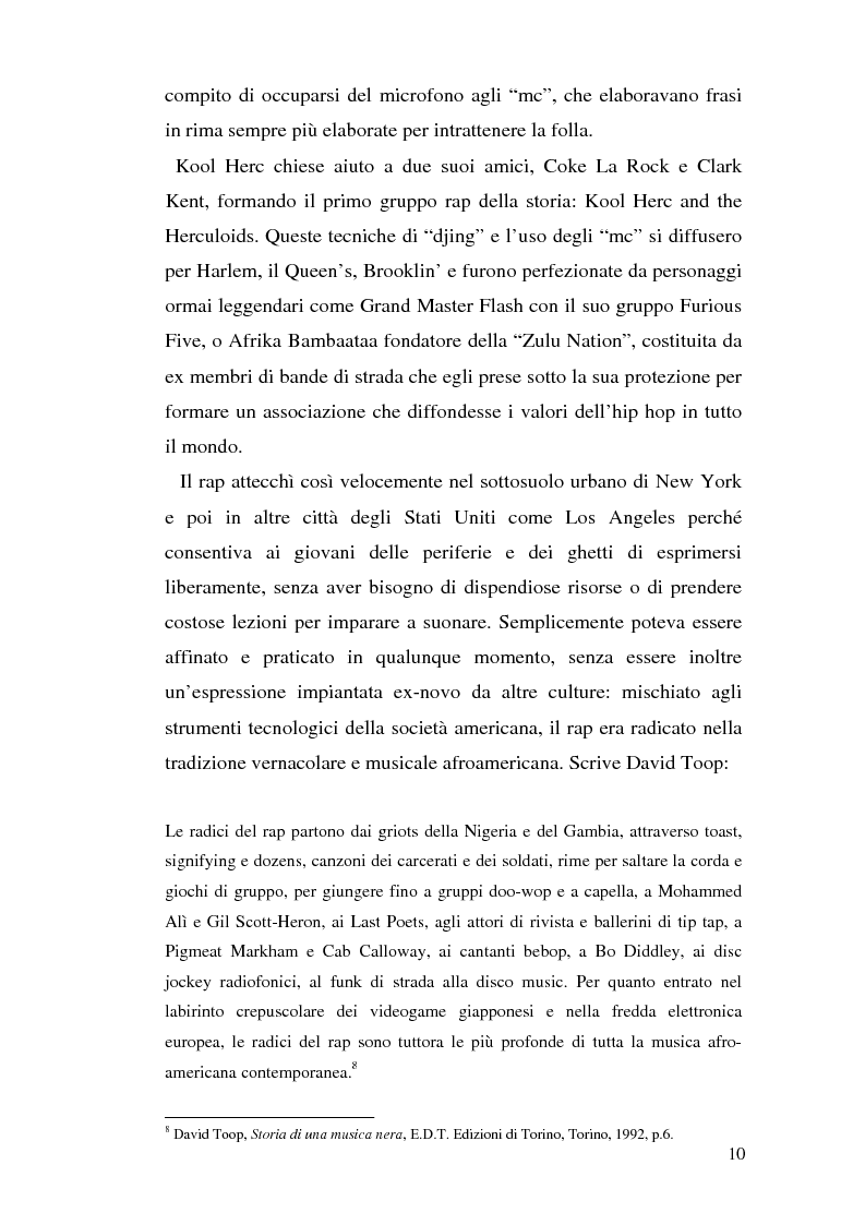 Anteprima della tesi: ''Blood of a Slave, Heart of a King'': la rilevanza poetica della rap music nel contesto americano contemporaneo, Pagina 8