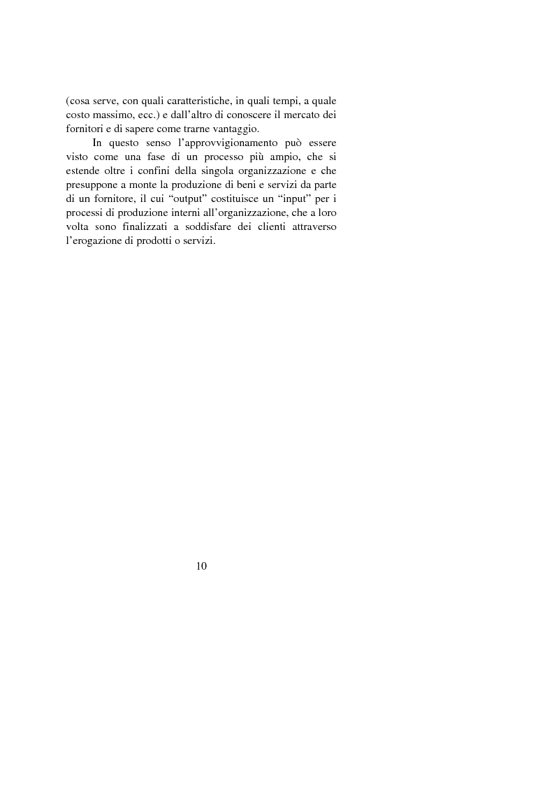 Anteprima della tesi: Gli approvvigionamenti nella Pubblica Amministrazione: alcuni aspetti organizzativi, Pagina 5