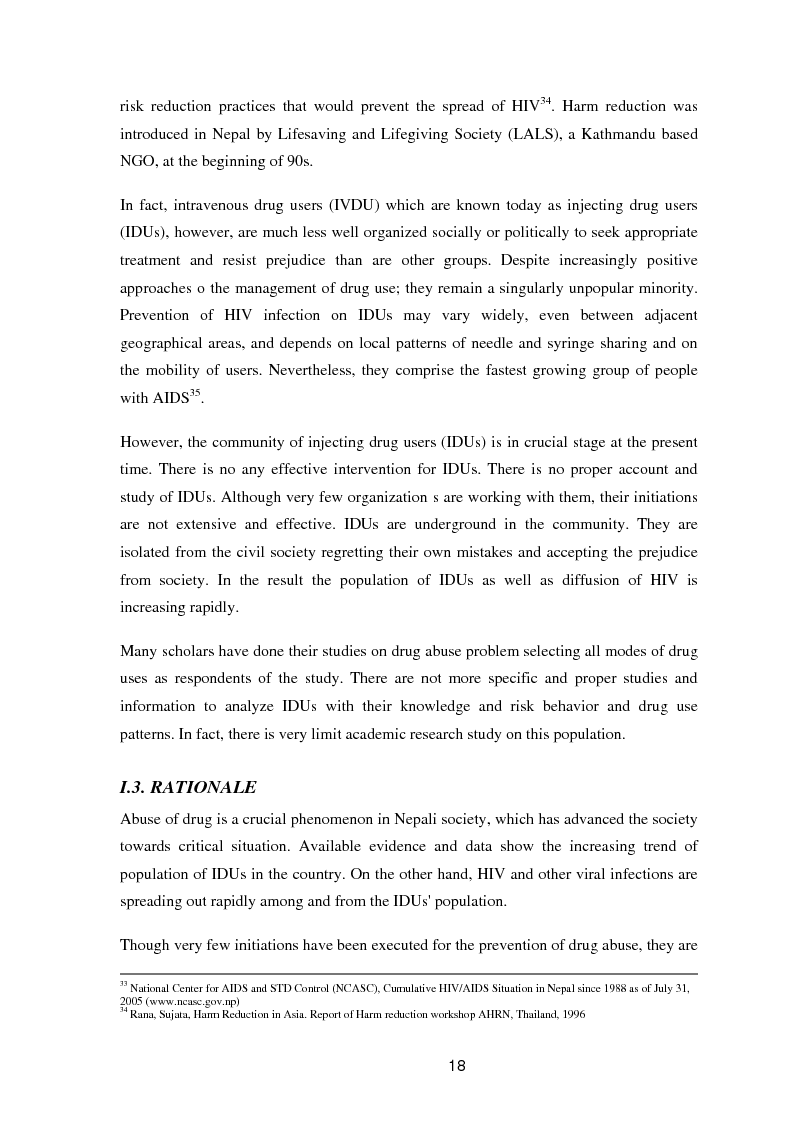 Anteprima della tesi: A study of knowledge and behaviour in relation to the risk of HIV among injecting drug users in Bhaktapur district of Nepal, Pagina 10