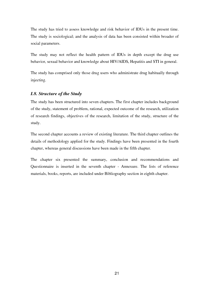 Anteprima della tesi: A study of knowledge and behaviour in relation to the risk of HIV among injecting drug users in Bhaktapur district of Nepal, Pagina 13