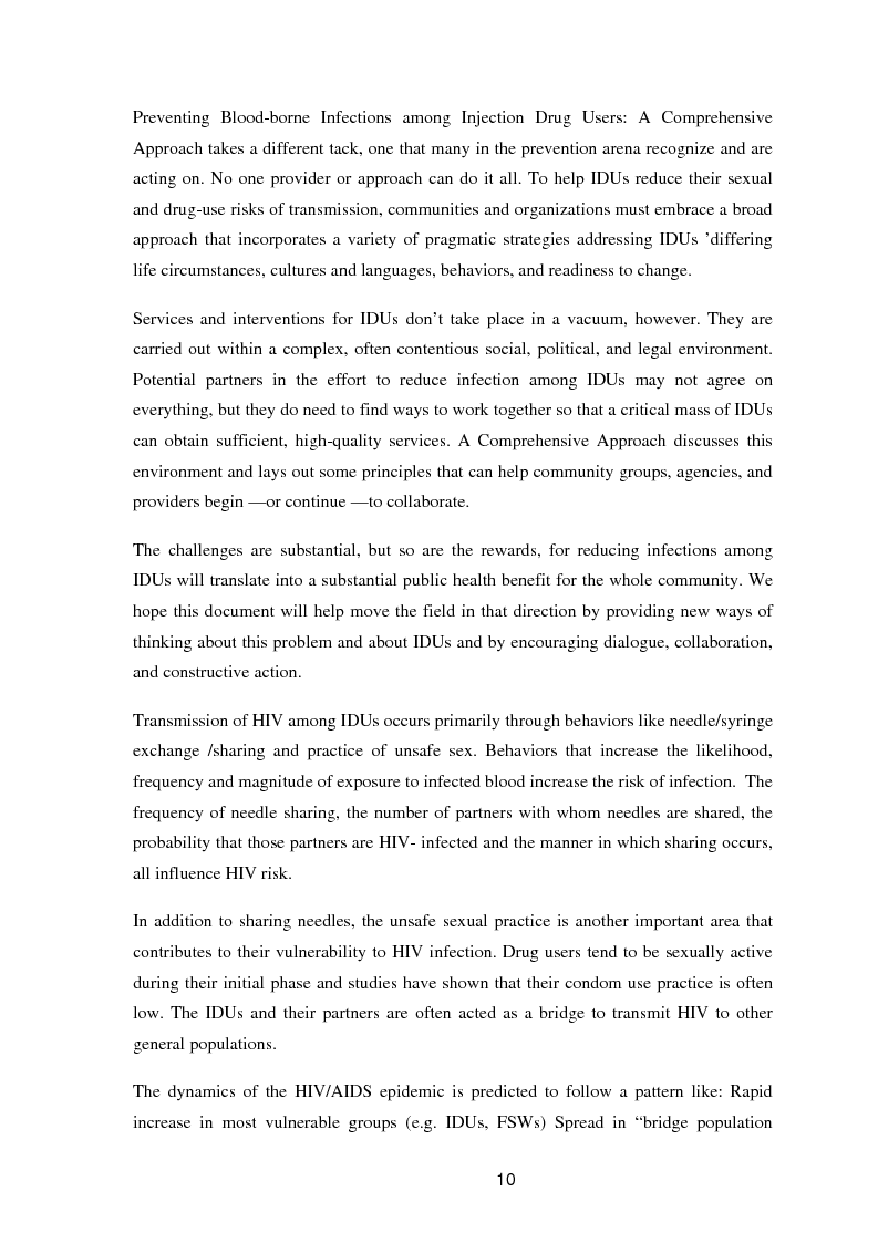 Anteprima della tesi: A study of knowledge and behaviour in relation to the risk of HIV among injecting drug users in Bhaktapur district of Nepal, Pagina 2