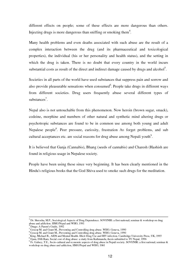 Anteprima della tesi: A study of knowledge and behaviour in relation to the risk of HIV among injecting drug users in Bhaktapur district of Nepal, Pagina 4