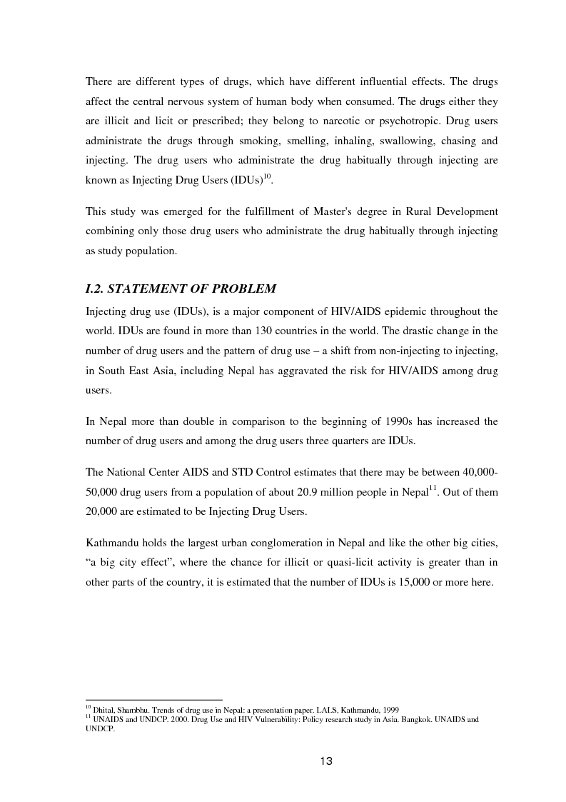 Anteprima della tesi: A study of knowledge and behaviour in relation to the risk of HIV among injecting drug users in Bhaktapur district of Nepal, Pagina 5