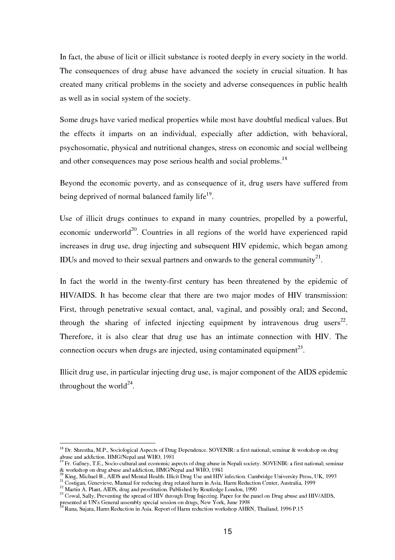 Anteprima della tesi: A study of knowledge and behaviour in relation to the risk of HIV among injecting drug users in Bhaktapur district of Nepal, Pagina 7