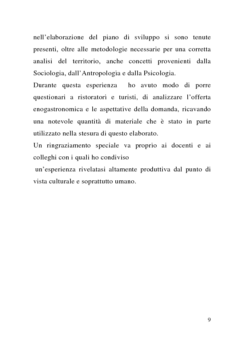 Anteprima della tesi: Enogastronomia e territorio nel fenomeno turistico, Pagina 3