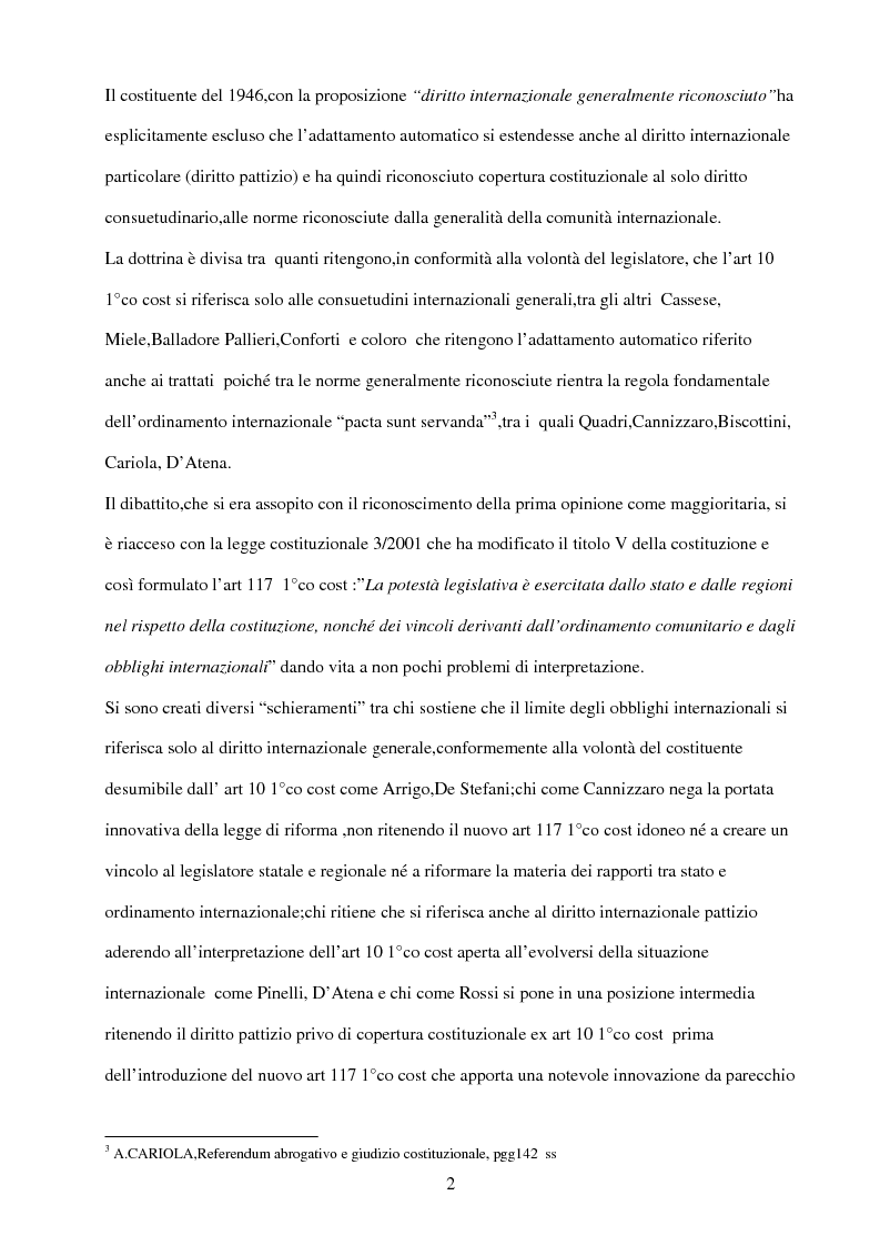 Anteprima della tesi: Il rispetto del diritto internazionale da parte del legislatore, Pagina 2