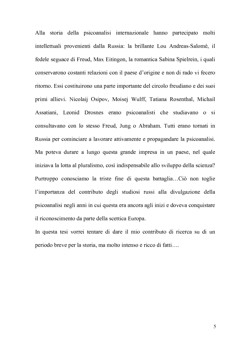 Anteprima della tesi: La Psicoanalisi in Russia: nascita, sviluppo e oblio, Pagina 4