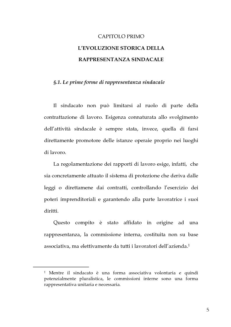 Anteprima della tesi: Le Rappresentanze Sindacali Unitarie nella Pubblica Amministrazione, Pagina 3