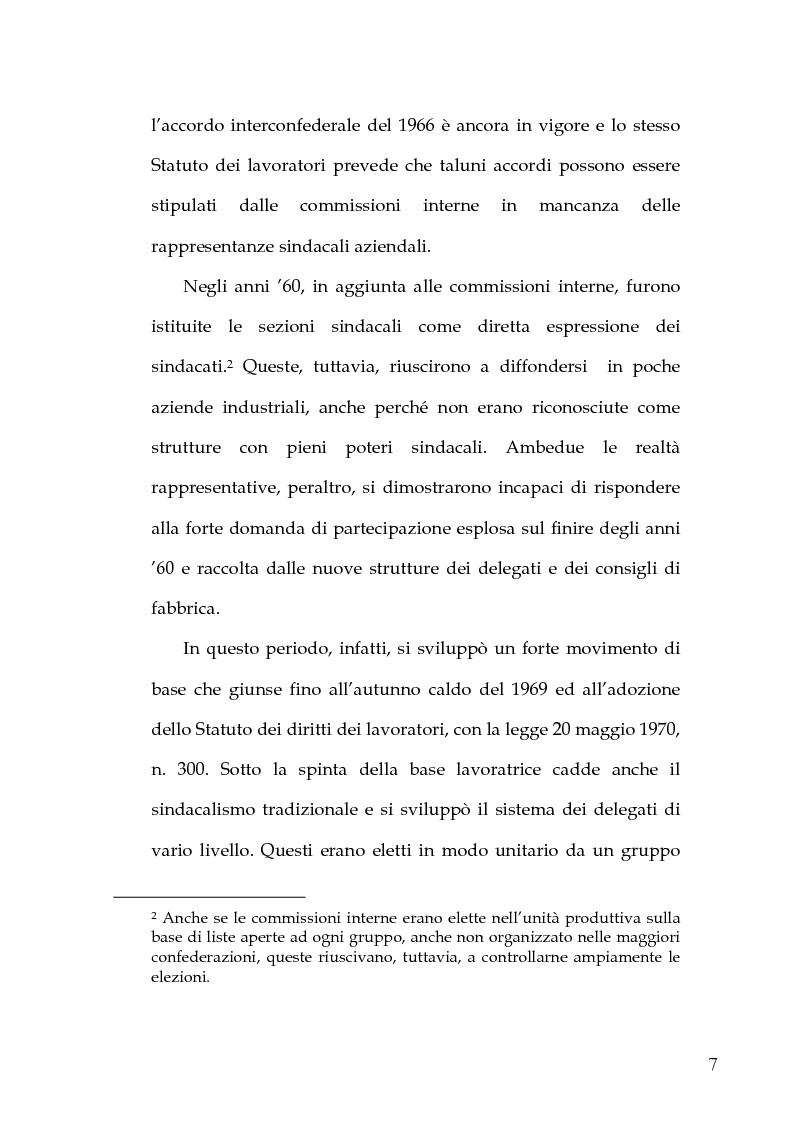 Anteprima della tesi: Le Rappresentanze Sindacali Unitarie nella Pubblica Amministrazione, Pagina 5