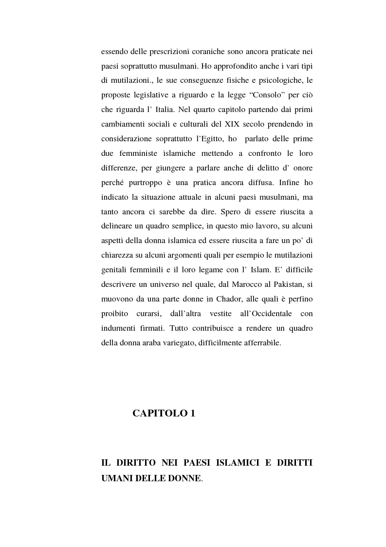 Anteprima della tesi: I diritti delle donne islamiche, Pagina 5