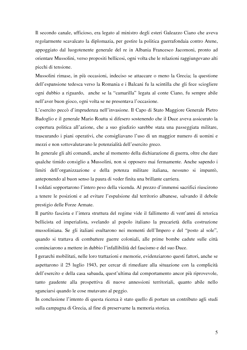 Anteprima della tesi: Soldati, generali e gerarchi nella campagna di Grecia. Aspetti e tematiche di una guerra vista da prospettive differenti, Pagina 4
