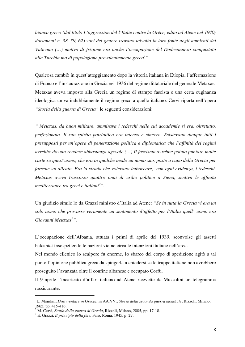 Anteprima della tesi: Soldati, generali e gerarchi nella campagna di Grecia. Aspetti e tematiche di una guerra vista da prospettive differenti, Pagina 7