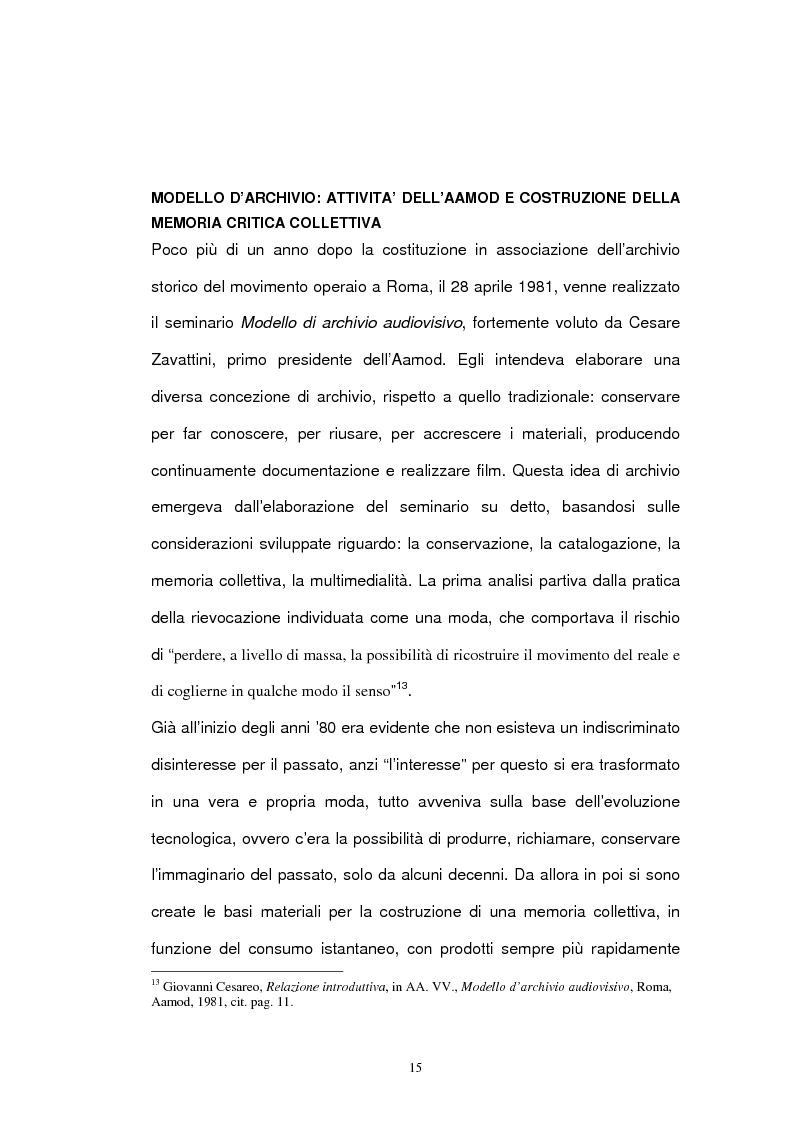 Anteprima della tesi: Archivio audiovisivo del movimento operaio e democratico: vent'anni di produzioni, Pagina 11