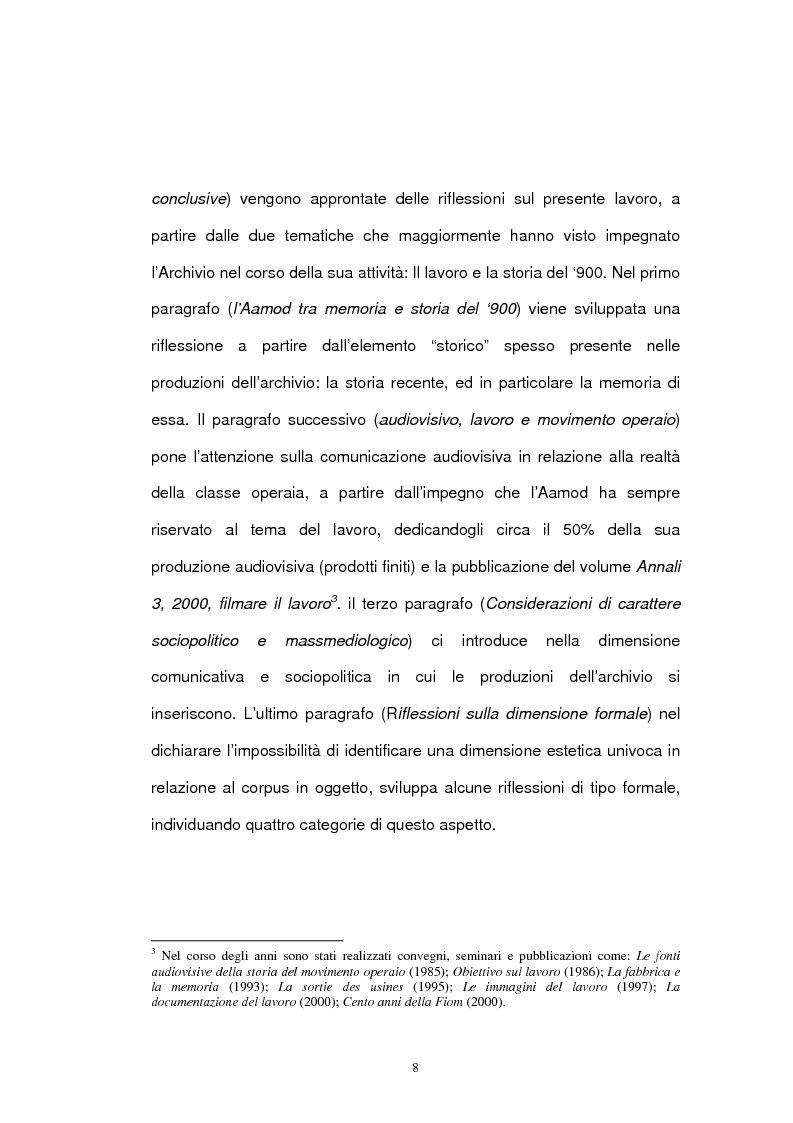 Anteprima della tesi: Archivio audiovisivo del movimento operaio e democratico: vent'anni di produzioni, Pagina 4