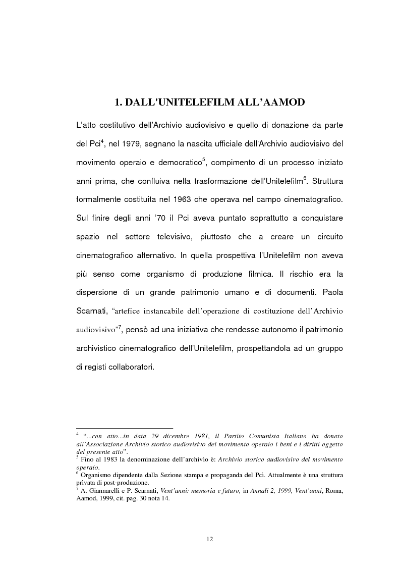 Anteprima della tesi: Archivio audiovisivo del movimento operaio e democratico: vent'anni di produzioni, Pagina 8