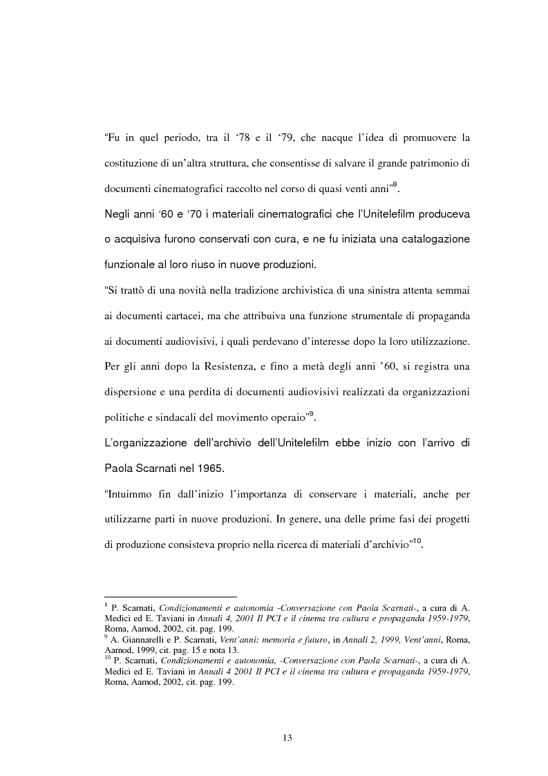 Anteprima della tesi: Archivio audiovisivo del movimento operaio e democratico: vent'anni di produzioni, Pagina 9