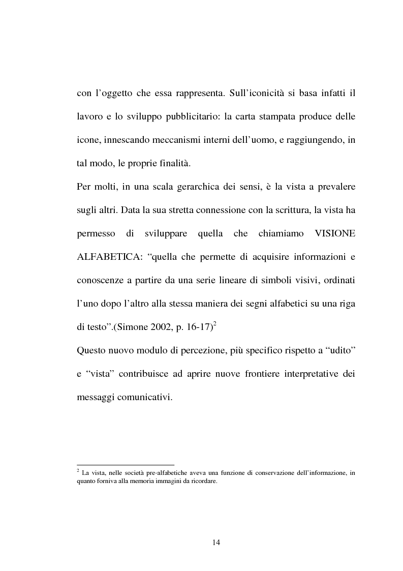 Anteprima della tesi: Pubblicità tra oralità e scrittura - Dall'immagine allo scritto fino a giungere all'immagine - Il caso Dolce e Gabbana, Pagina 11