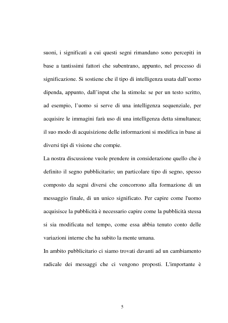 Anteprima della tesi: Pubblicità tra oralità e scrittura - Dall'immagine allo scritto fino a giungere all'immagine - Il caso Dolce e Gabbana, Pagina 2