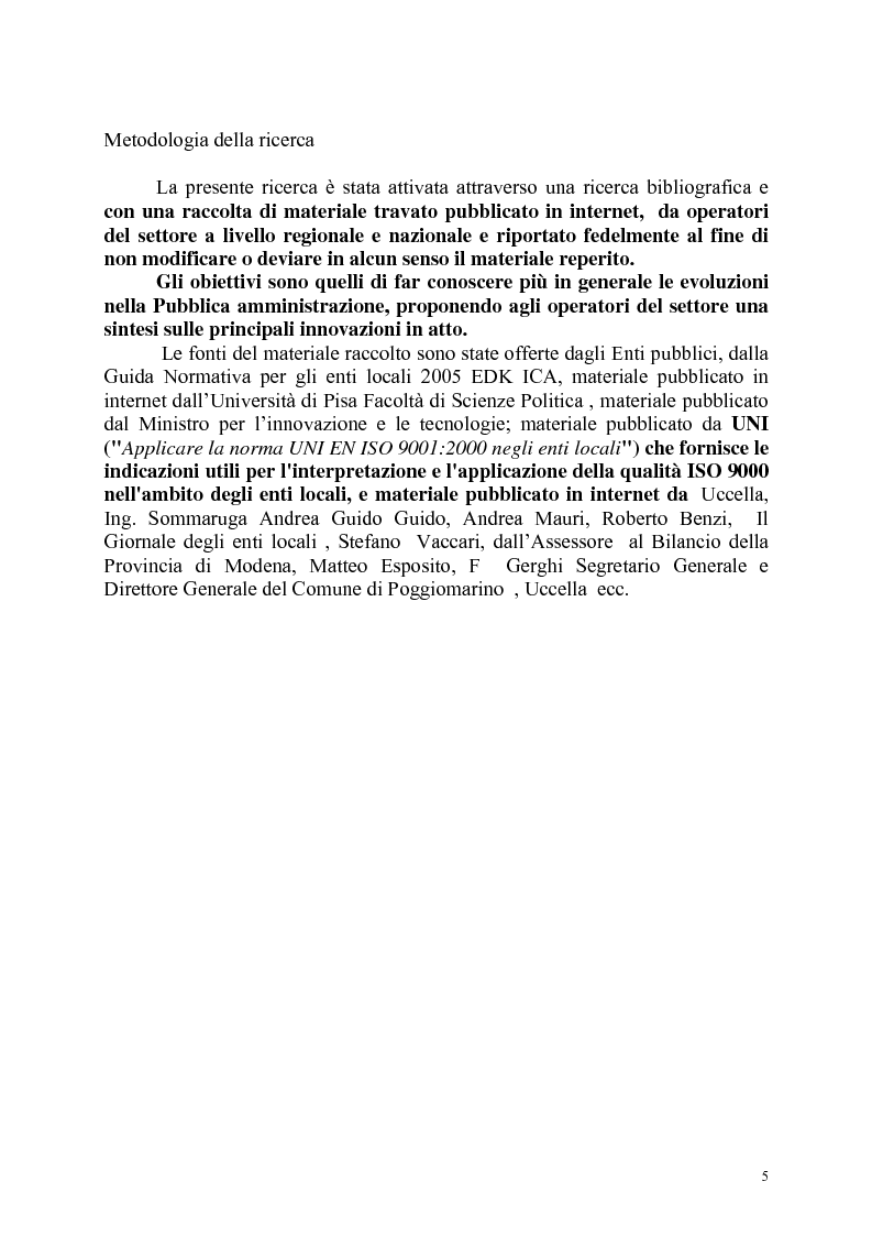 Anteprima della tesi: Innovazione e Qualità negli enti locali, Pagina 3
