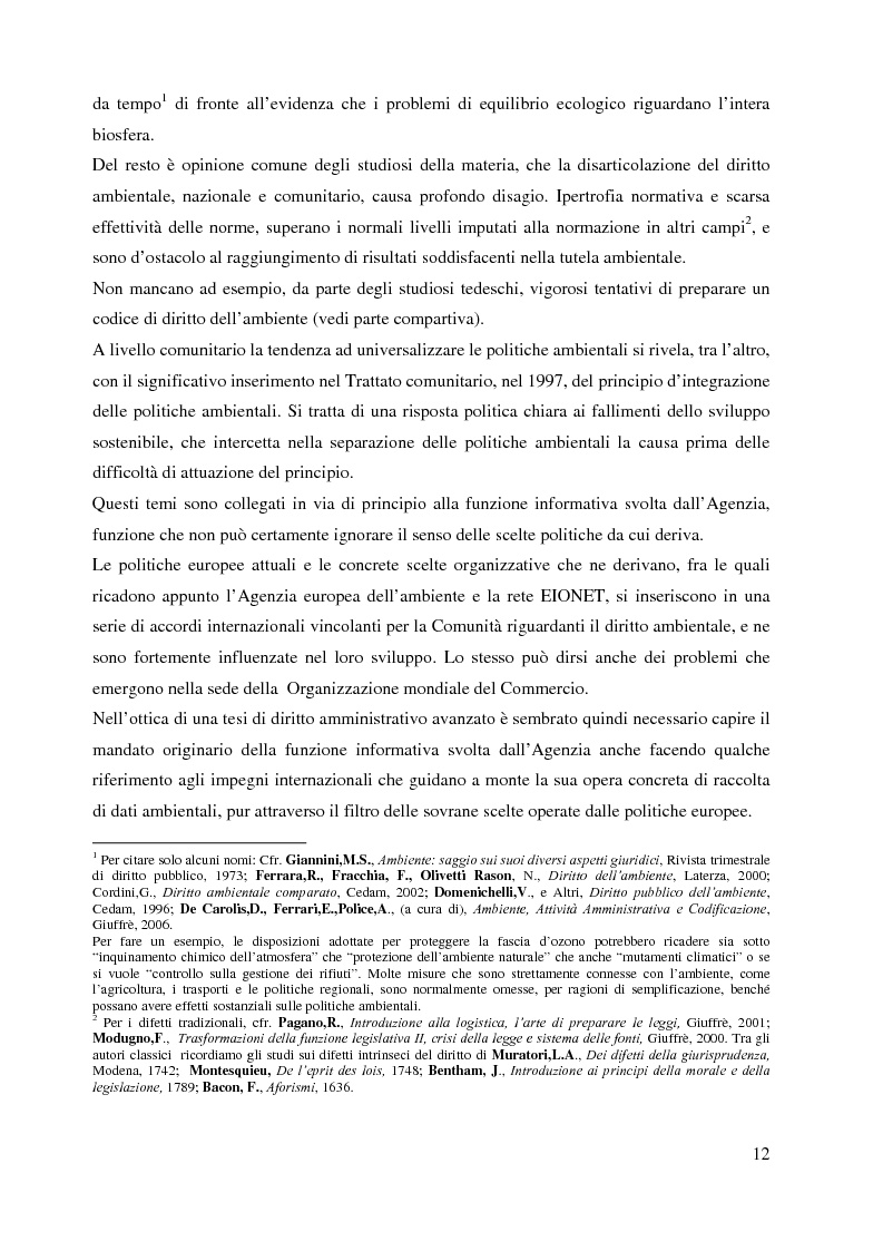 Anteprima della tesi: L'Agenzia Europea dell'Ambiente e il diritto ambientale comunitario, Pagina 12