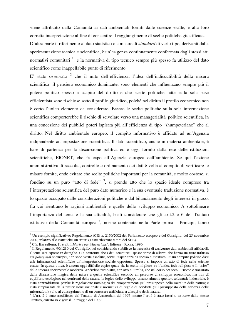 Anteprima della tesi: L'Agenzia Europea dell'Ambiente e il diritto ambientale comunitario, Pagina 7