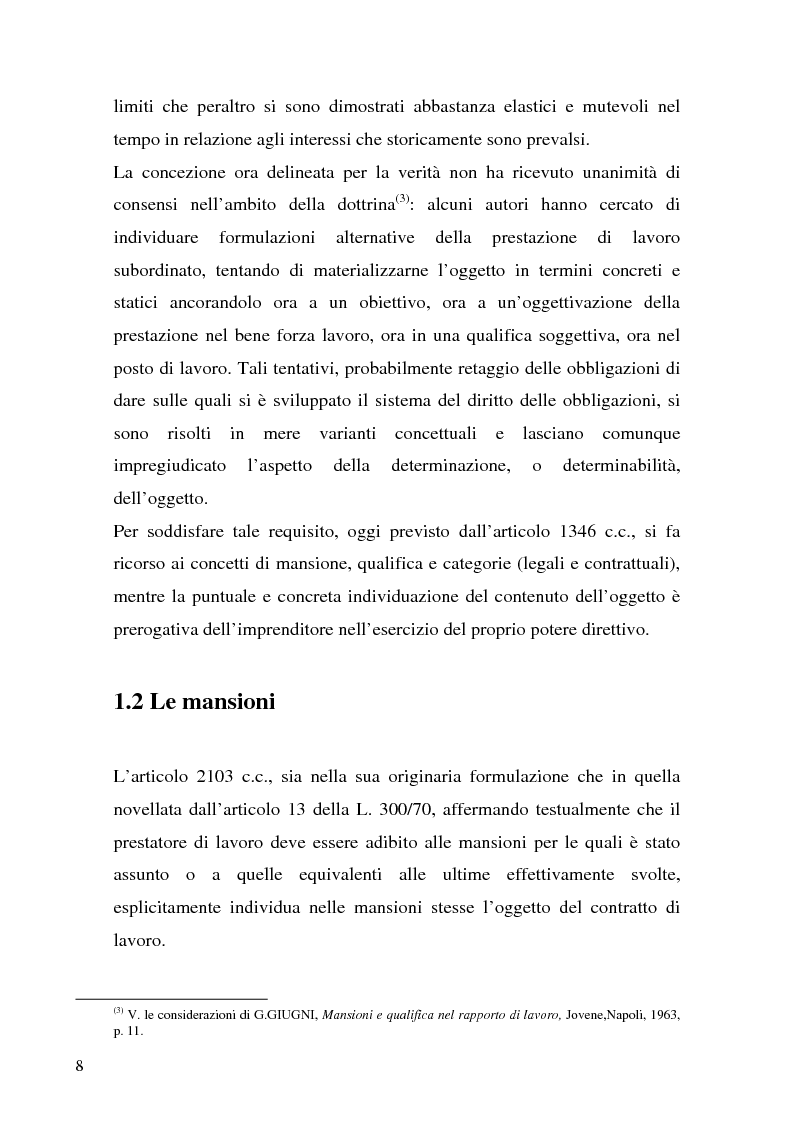 Anteprima della tesi: Il demansionamento nel rapporto di lavoro subordinato, Pagina 6