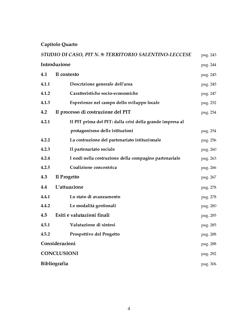 Indice della tesi: La programmazione dei Fondi strutturali 2000 - 2006: I "Progetti Integrati Territoriali", Pagina 3