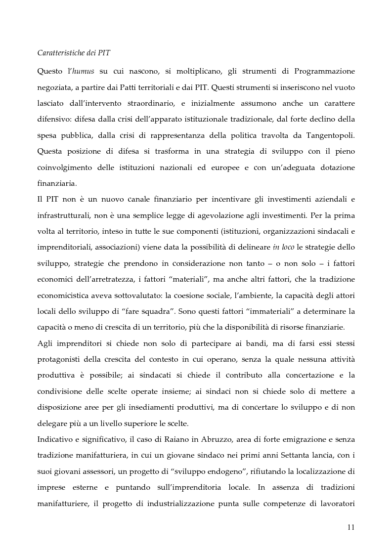 Anteprima della tesi: La programmazione dei Fondi strutturali 2000 - 2006: I "Progetti Integrati Territoriali", Pagina 11