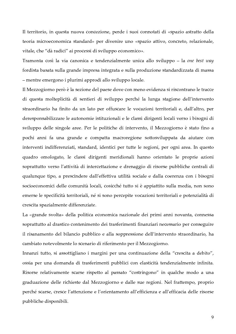 Anteprima della tesi: La programmazione dei Fondi strutturali 2000 - 2006: I "Progetti Integrati Territoriali", Pagina 9