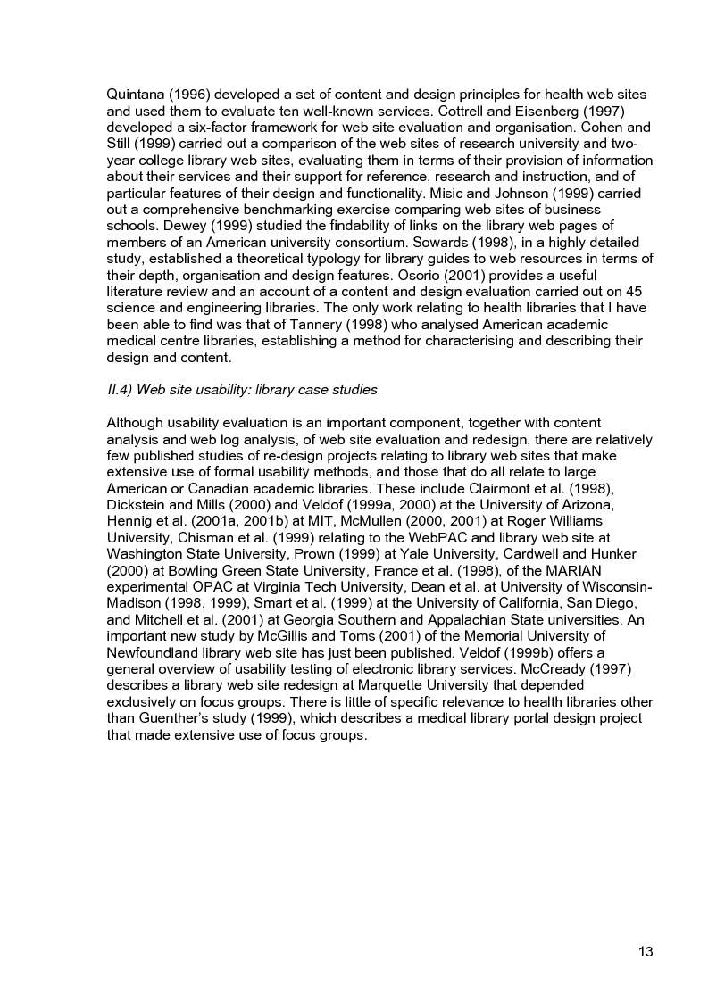 Anteprima della tesi: Usability evaluation of the South London and Maudsley NHS Trust Library web site, Pagina 9