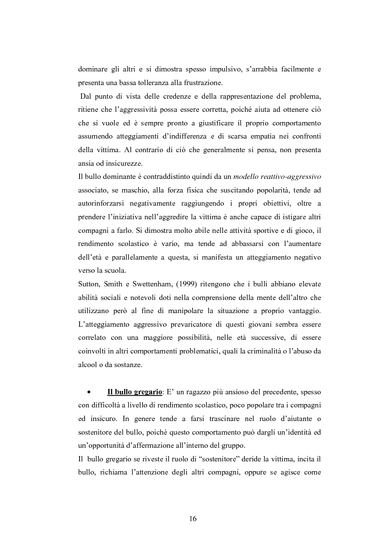 Anteprima della tesi: Bulli e vittime tra i banchi di scuola: profili, diffusione e metodologie d'intervento, Pagina 15