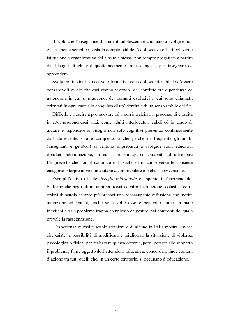 Anteprima della tesi: Bulli e vittime tra i banchi di scuola: profili, diffusione e metodologie d'intervento, Pagina 3