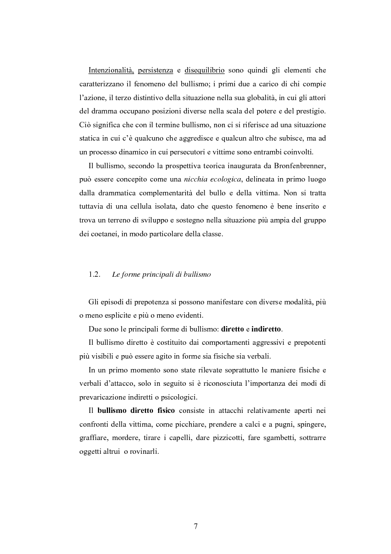 Anteprima della tesi: Bulli e vittime tra i banchi di scuola: profili, diffusione e metodologie d'intervento, Pagina 6