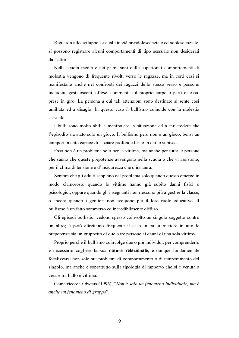 Anteprima della tesi: Bulli e vittime tra i banchi di scuola: profili, diffusione e metodologie d'intervento, Pagina 8