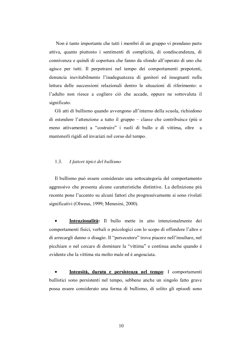 Anteprima della tesi: Bulli e vittime tra i banchi di scuola: profili, diffusione e metodologie d'intervento, Pagina 9