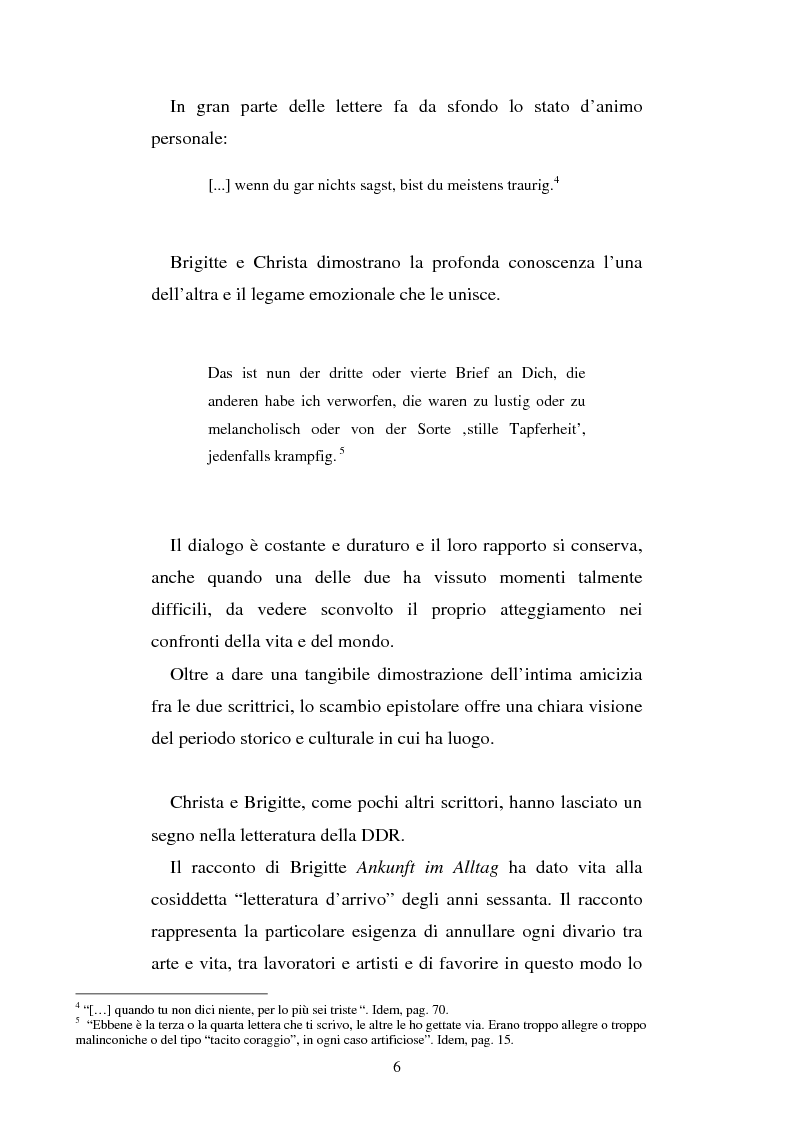 Anteprima della tesi: Brigitte Reimann e Christa Wolf: un epistolario, un'amicizia, Pagina 6